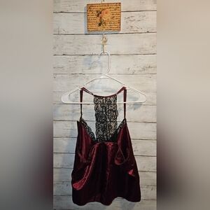 Fashion Nova Red and Black Lace Chemise